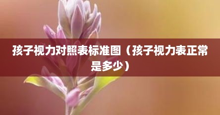 孩子视力对照表标准图（孩子视力表正常是多少）