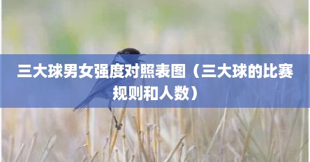 三大球男女强度对照表图（三大球的比赛规则和人数）