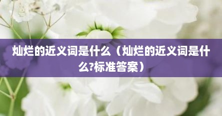 灿烂的近义词是什么（灿烂的近义词是什么?标准答案）