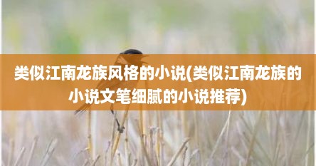类似江南龙族风格的小说(类似江南龙族的小说文笔细腻的小说推荐)