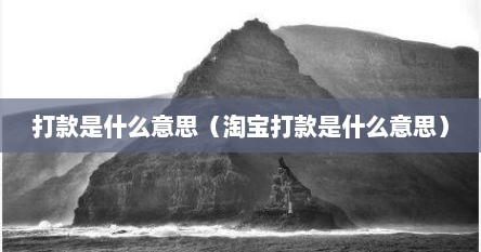 打款是什么意思（淘宝打款是什么意思）