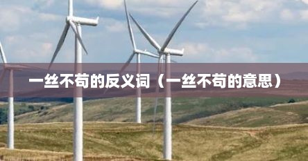 一丝不苟的反义词（一丝不苟的意思）