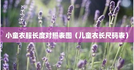小童衣服长度对照表图（儿童衣长尺码表）