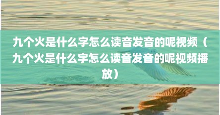 九个火是什么字怎么读音发音的呢视频（九个火是什么字怎么读音发音的呢视频播放）