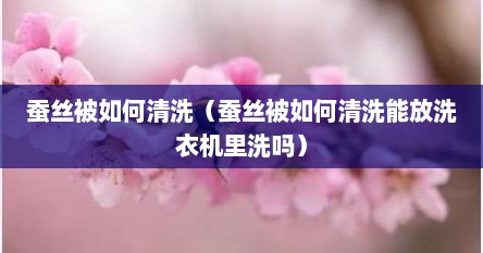 蚕丝被如何清洗（蚕丝被如何清洗能放洗衣机里洗吗）