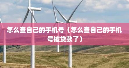 怎么查自己的手机号（怎么查自己的手机号被贷款了）