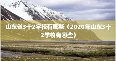 山东省3十2学校有哪些（2020年山东3十2学校有哪些）