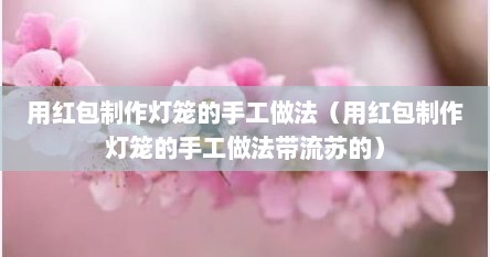 用红包制作灯笼的手工做法（用红包制作灯笼的手工做法带流苏的）
