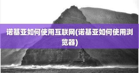 诺基亚如何使用互联网(诺基亚如何使用浏览器)