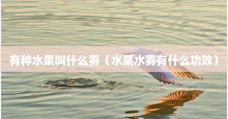 有种水果叫什么雾（水果水雾有什么功效）