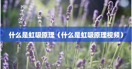 什么是虹吸原理（什么是虹吸原理视频）