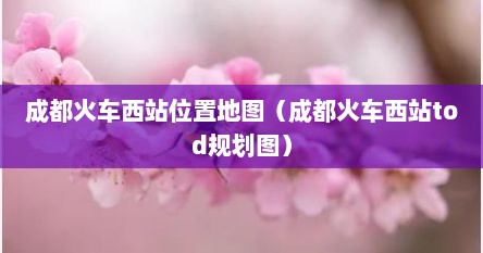 成都火车西站位置地图（成都火车西站tod规划图）