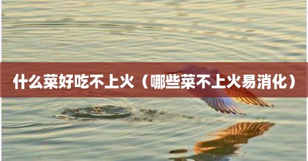 什么菜好吃不上火（哪些菜不上火易消化）