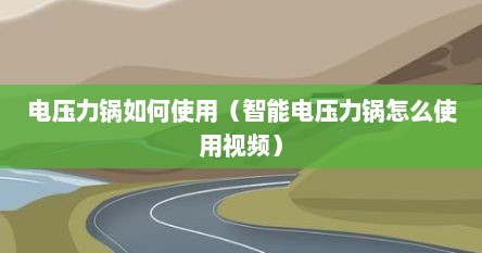 电压力锅如何使用（智能电压力锅怎么使用视频）