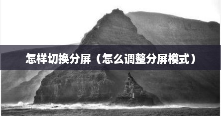 怎样切换分屏（怎么调整分屏模式）