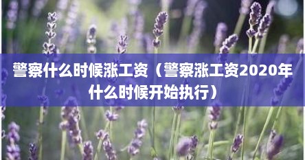 警察一般几号发工资（警察几月份升职）