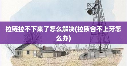拉链拉不下来了怎么解决(拉锁合不上牙怎么办)