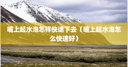 嘴上起水泡怎样快速下去（嘴上起水泡怎么快速好）