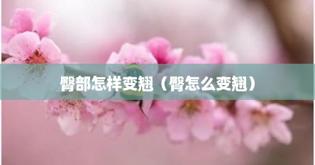 臀部怎样变翘（臀怎么变翘）