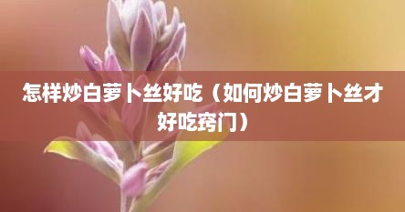 怎样炒白萝卜丝好吃（如何炒白萝卜丝才好吃窍门）