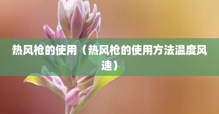 热风枪的使用（热风枪的使用方法温度风速）