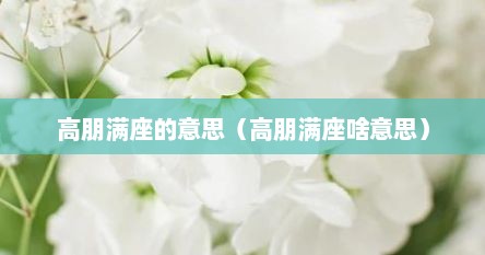 高朋满座的意思（高朋满座啥意思）
