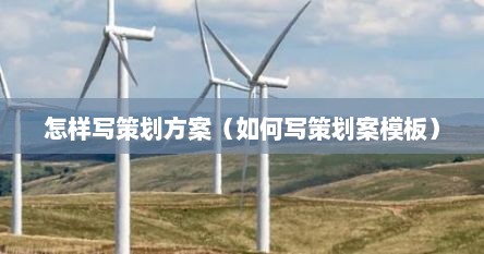 怎样写策划方案（如何写策划案模板）