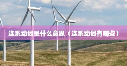连系动词是什么意思（连系动词有哪些）