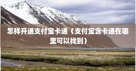 怎样开通支付宝卡通（支付宝含卡通在哪里可以找到）