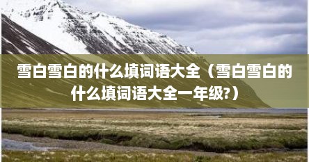 雪白雪白的什么填词语大全(雪白雪白的什么填词语大全一年级?)