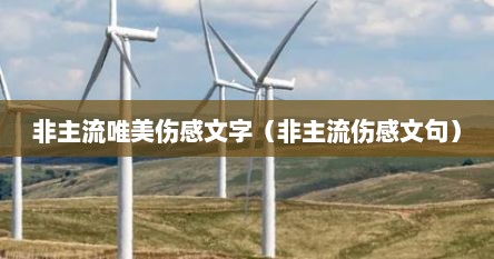 非主流唯美伤感文字（非主流伤感文句）