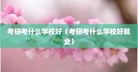 考研考什么学校好（考研考什么学校好就业）