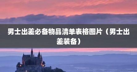 男士出差必备物品清单表格图片（男士出差装备）