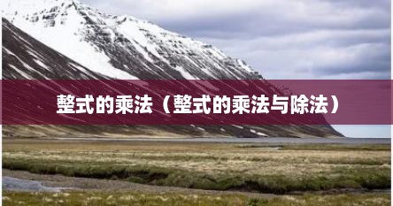 整式的乘法（整式的乘法与除法）