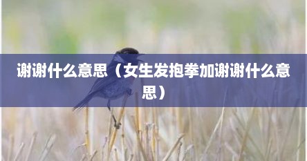 谢谢什么意思（女生发抱拳加谢谢什么意思）