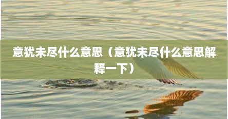 意犹未尽是什么意思释义（意犹未尽的解释意思）