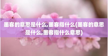 墨客的意思是什么,墨客指什么(墨客的意思是什么,墨客指什么意思)