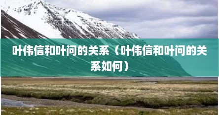 叶伟信和叶问的关系（叶伟信和叶问的关系如何）