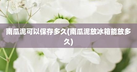 南瓜泥可以保存多久(南瓜泥放冰箱能放多久)