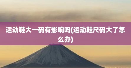 运动鞋大一码有影响吗(运动鞋尺码大了怎么办)
