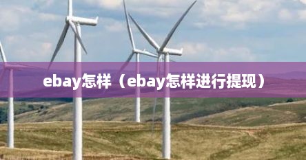 ebay怎样（ebay怎样进行提现）