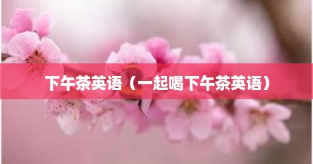 下午茶英语（一起喝下午茶英语）