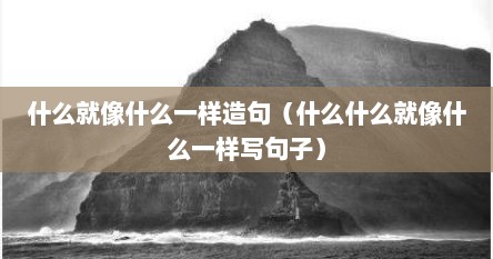 什么就像什么一样造句（什么什么就像什么一样写句子）