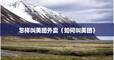 怎样叫美团外卖（如何叫美团）
