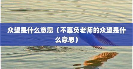 众望是什么意思（不辜负老师的众望是什么意思）