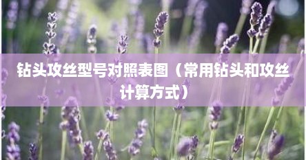 钻头攻丝型号对照表图（常用钻头和攻丝计算方式）