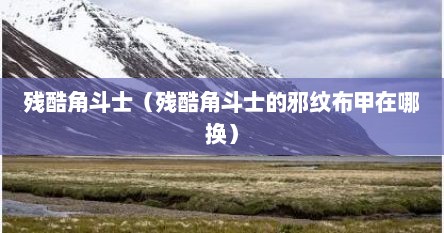 残酷角斗士（残酷角斗士的邪纹布甲在哪换）