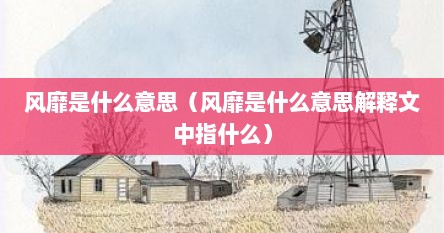 风靡是什么意思（风靡是什么意思解释文中指什么）