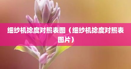 细纱机捻度对照表图（细纱机捻度对照表图片）