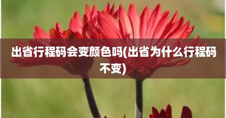 出省行程码会变颜色吗(出省为什么行程码不变)
